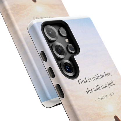 Inspirational Psalm 46:5 Phone Case — 'God is within her, she will not fall' Christian Phone Cover
