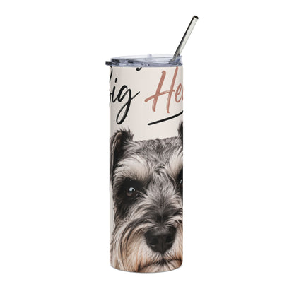 20oz Stainless Tumbler – "Big Heart" Schnauzer Travel Mug