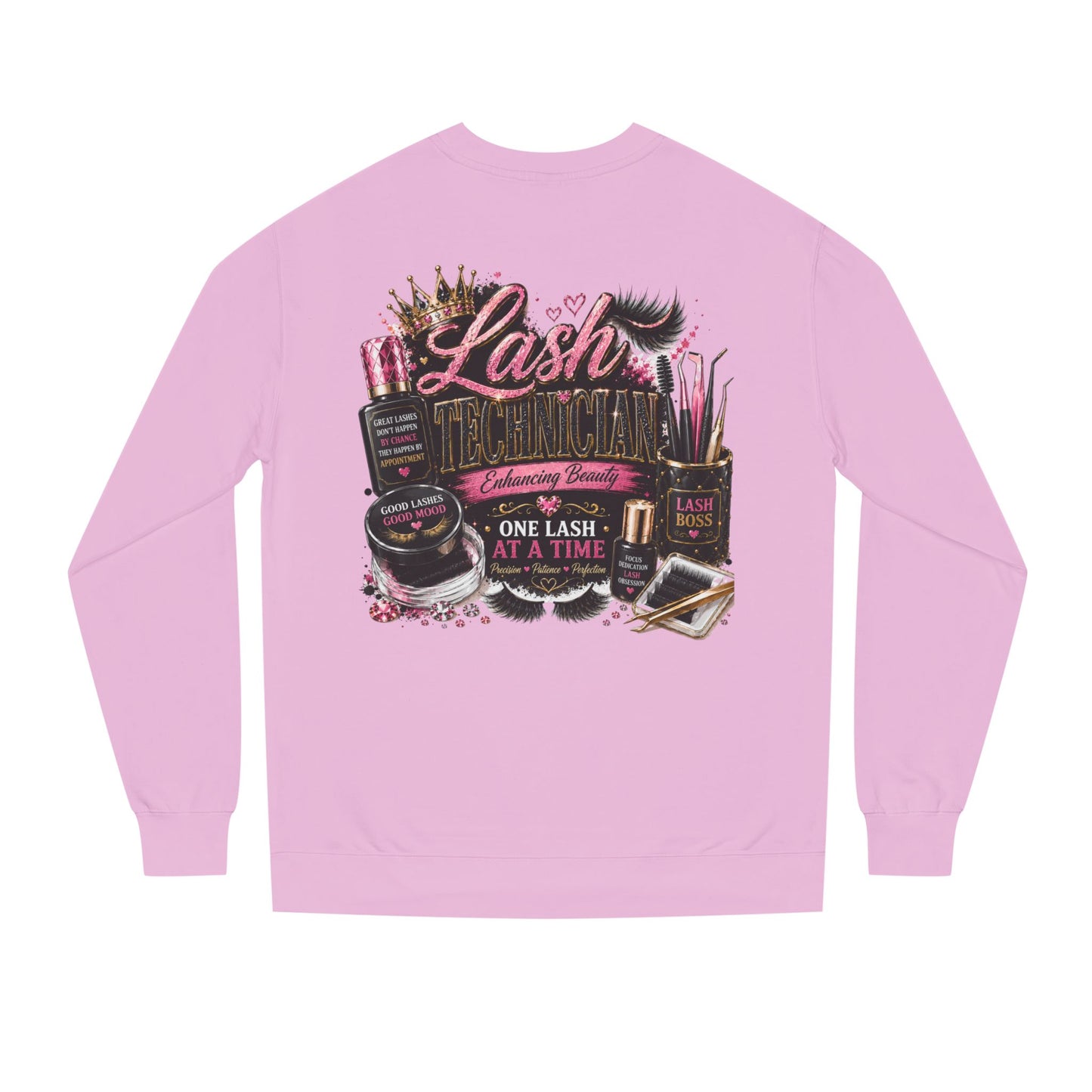 Eyelash Artist Crewneck Sweatshirt — “Lash Technician” Beauty Salon Graphic