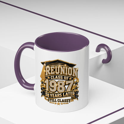 Class of 1987 Reunion Coffee Mug — 38 Years Later, Still Classy Accent Mug