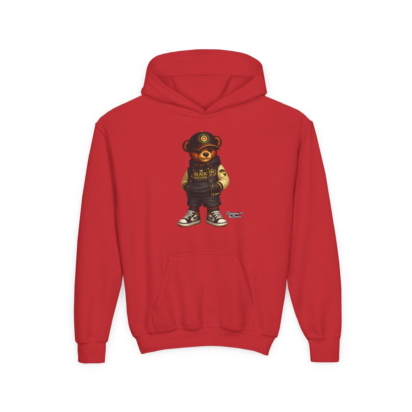 Youth Teddy Bear Hoodie — Cool Streetwear Bear Graphic Sweatshirt
