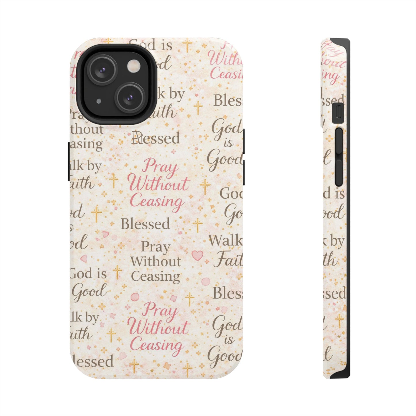 Pray Without Ceasing Phone Case | Christian floral iPhone Case