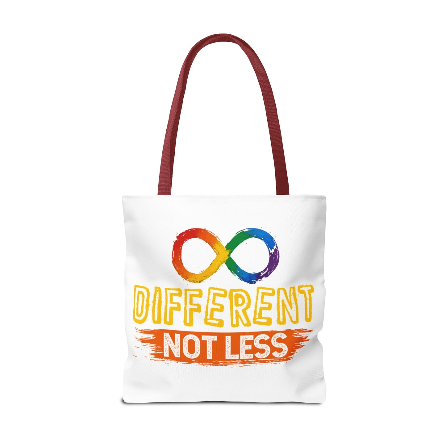 Autism Pride Tote Bag — "Different Not Less" Rainbow Infinity Reusable Shopper