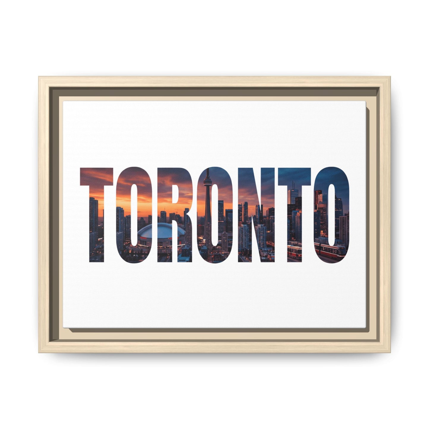 Toronto Cityscape Matte Canvas Framed Wall Art