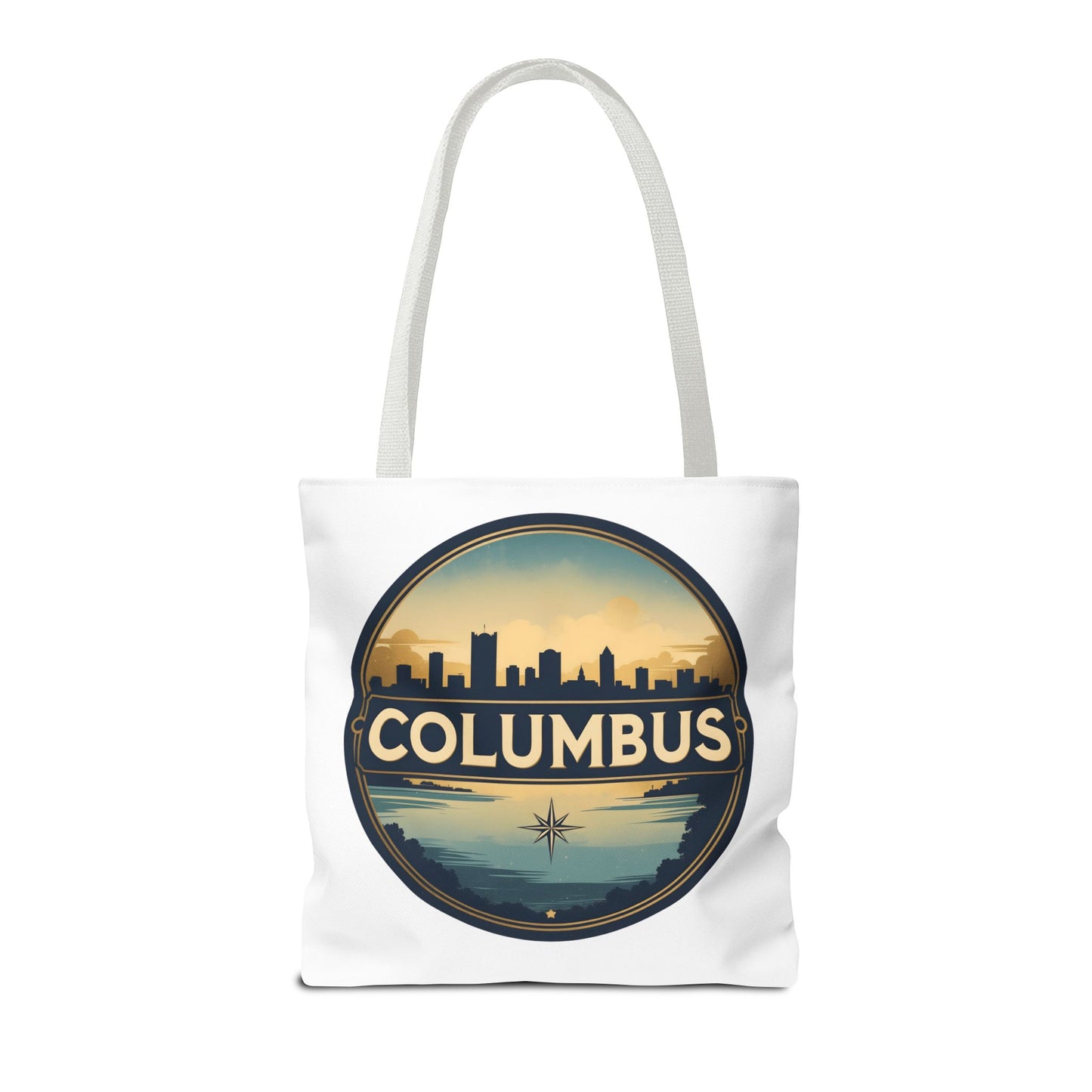 Columbus Skyline Tote Bag — Retro Cityscape Canvas Tote