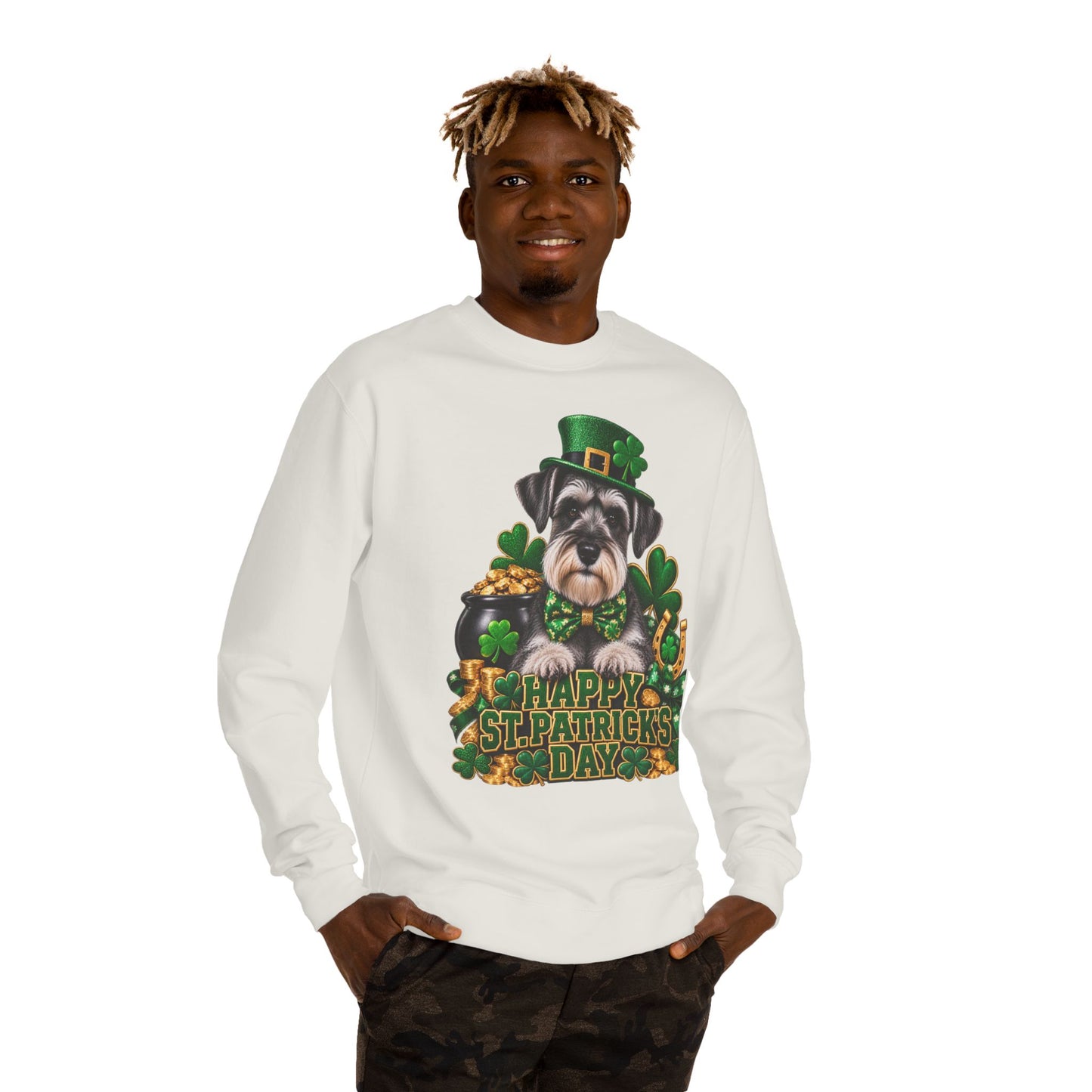 St. Patrick’s Day Schnauzer Sweatshirt — Happy St. Patrick’s Day Graphic