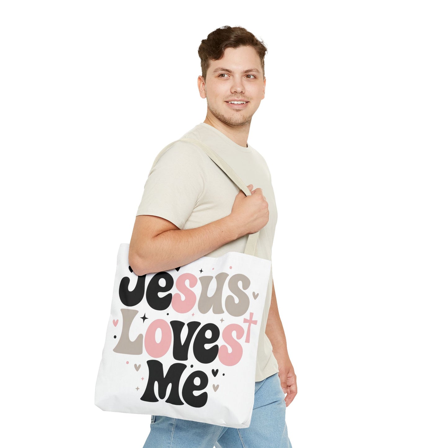 Jesus Loves Me Tote Bag - Faith-Inspired Christian Scripture Canvas Tote
