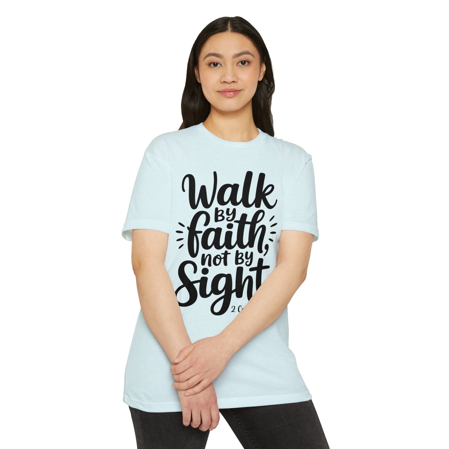 Walk By Faith T-Shirt – Christian Scripture Tee (2 Corinthians 5:7)