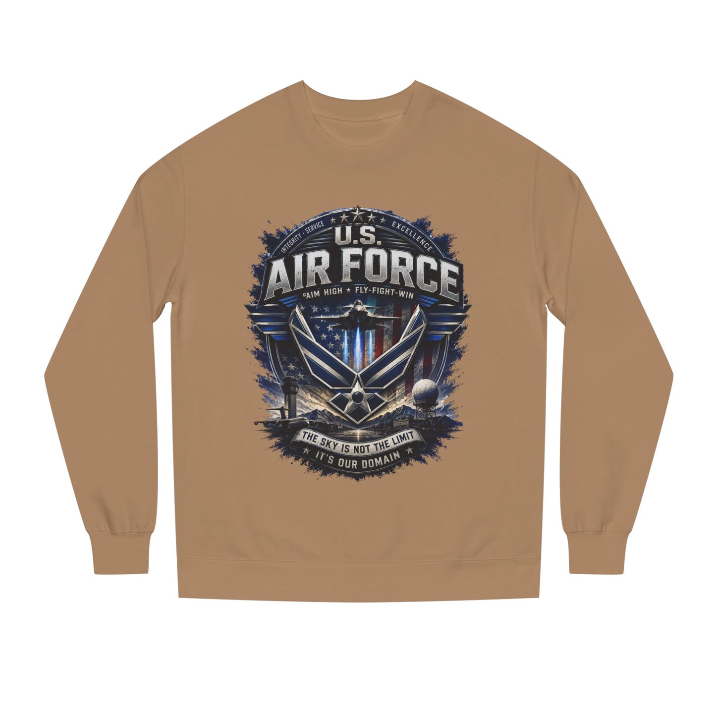 Air Force Crewneck Sweatshirt - U.S. Military Emblem Graphic