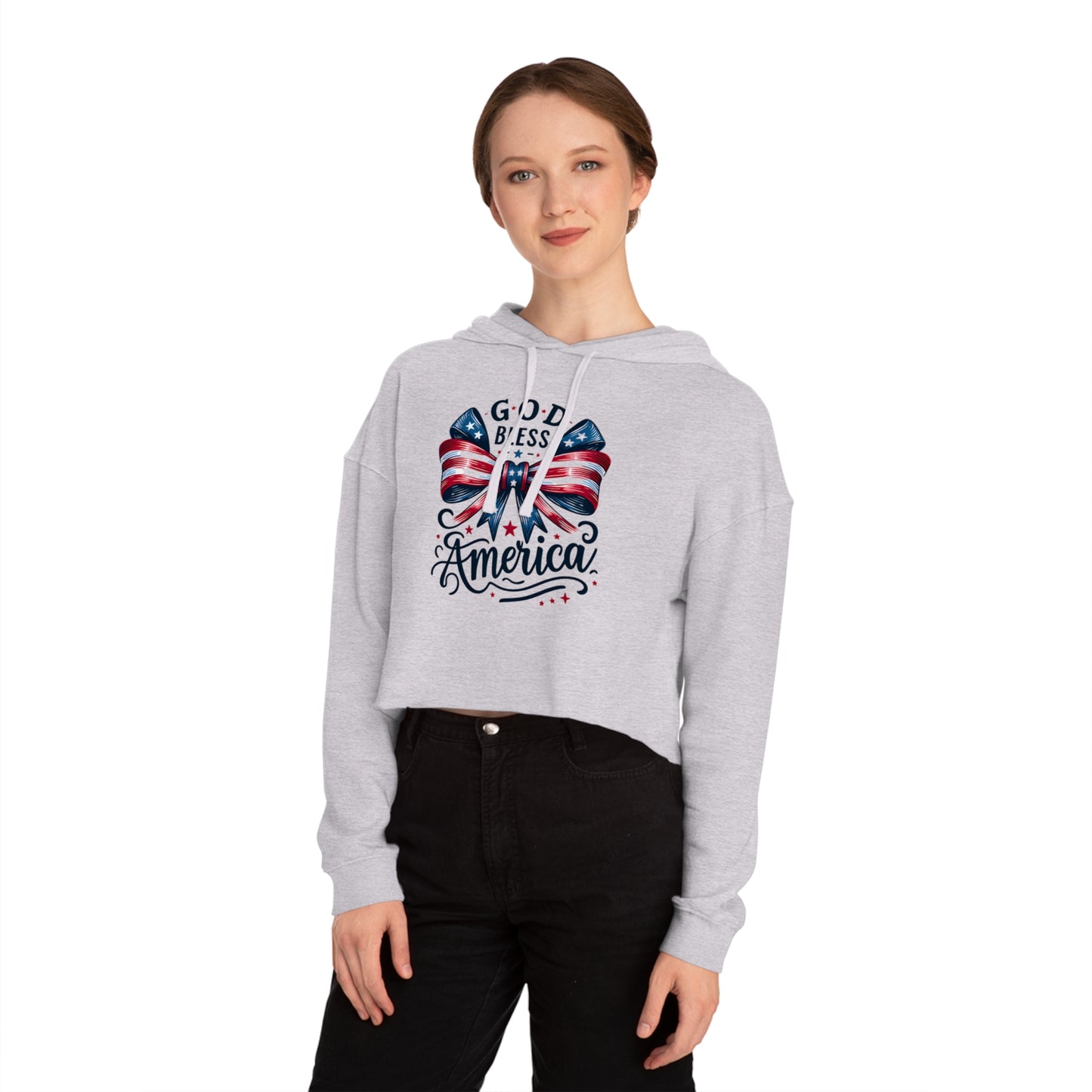 God Bless America Cropped Hoodie