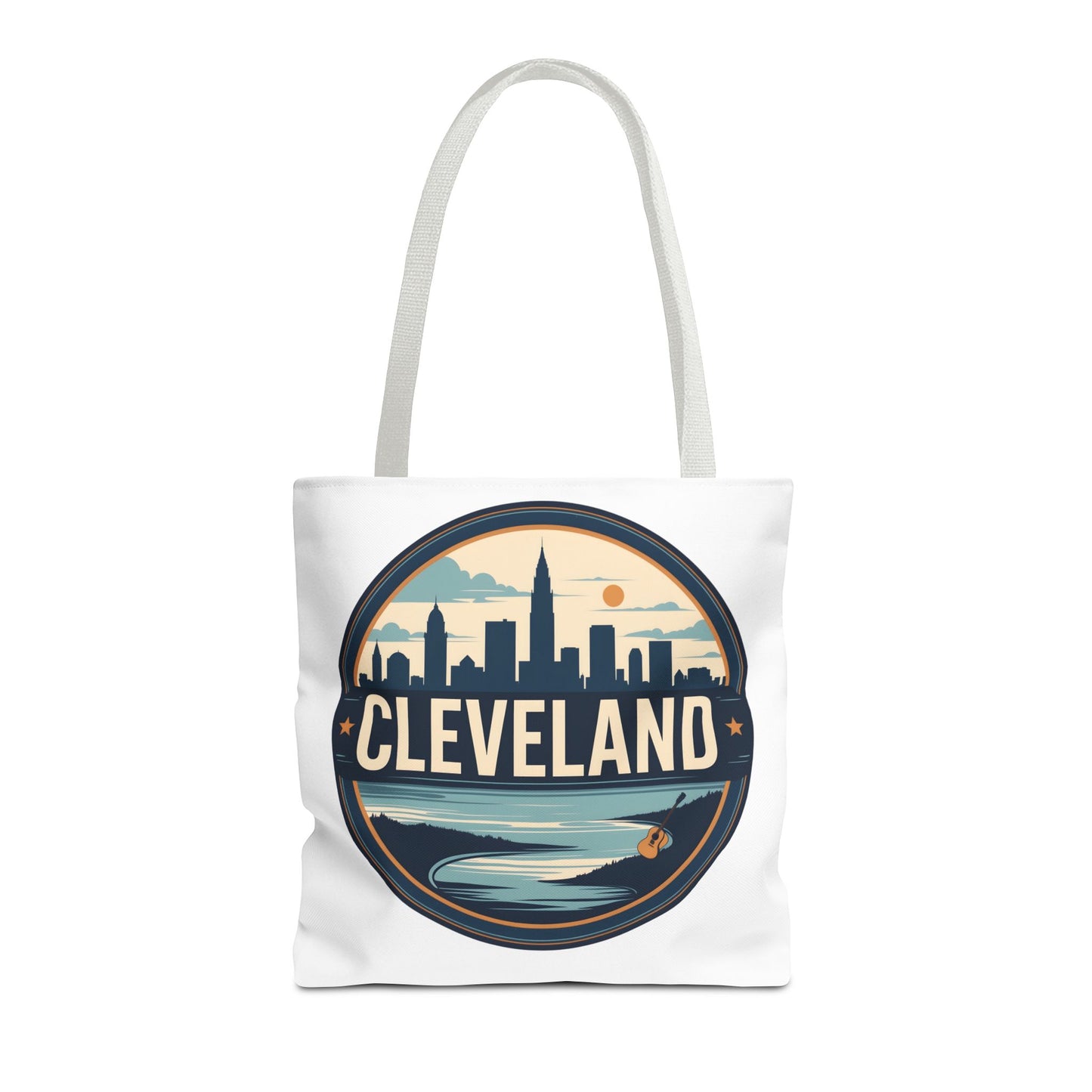 Cleveland Skyline Tote Bag — Vintage Cityscape Beach Design