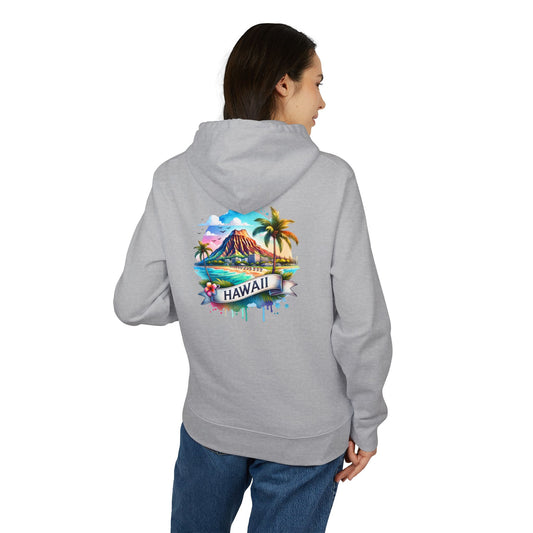 Hawaii Watercolor Hoodie — Tropical Island Palm Beach Pullover