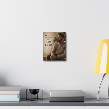 Be Still Psalm 46:10 Canvas Wall Art — Inspirational Christian Stretched Canvas