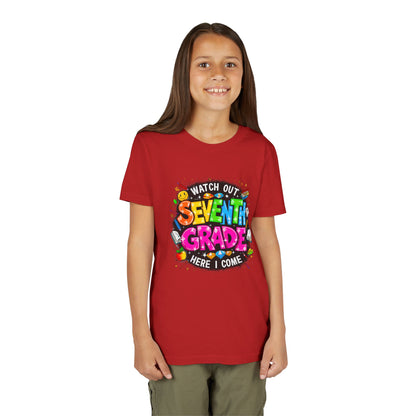 Seventh Grade Kids T‑Shirt — "Watch Out Seventh Grade Here I Come" Back‑to‑School Tee