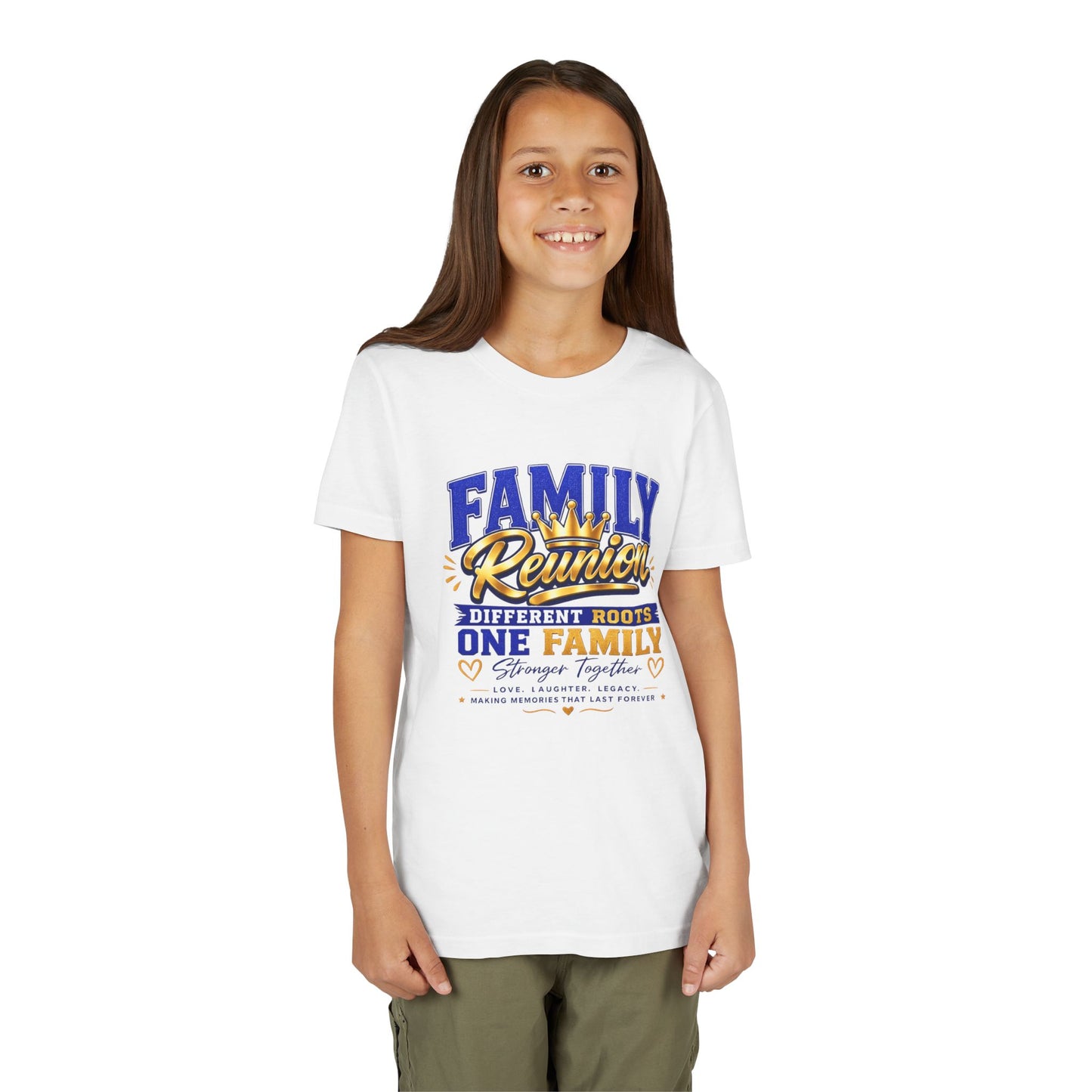 Family Reunion Youth Tee - "Different Roots One Family" Kid's Short Sleeve Shirt