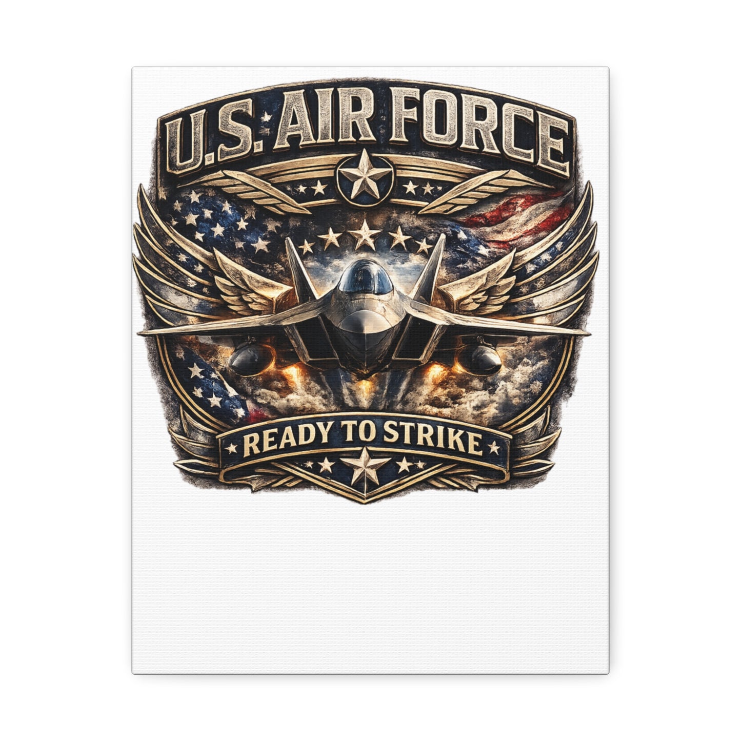 Stretched Canvas - U.S. Air Force "Ready to Strike" Fighter Jet Wall Art