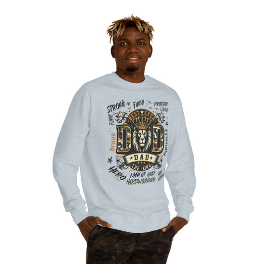 Dad Lion Crewneck Sweatshirt – 'Best Ever Dad' Father's Day Gift