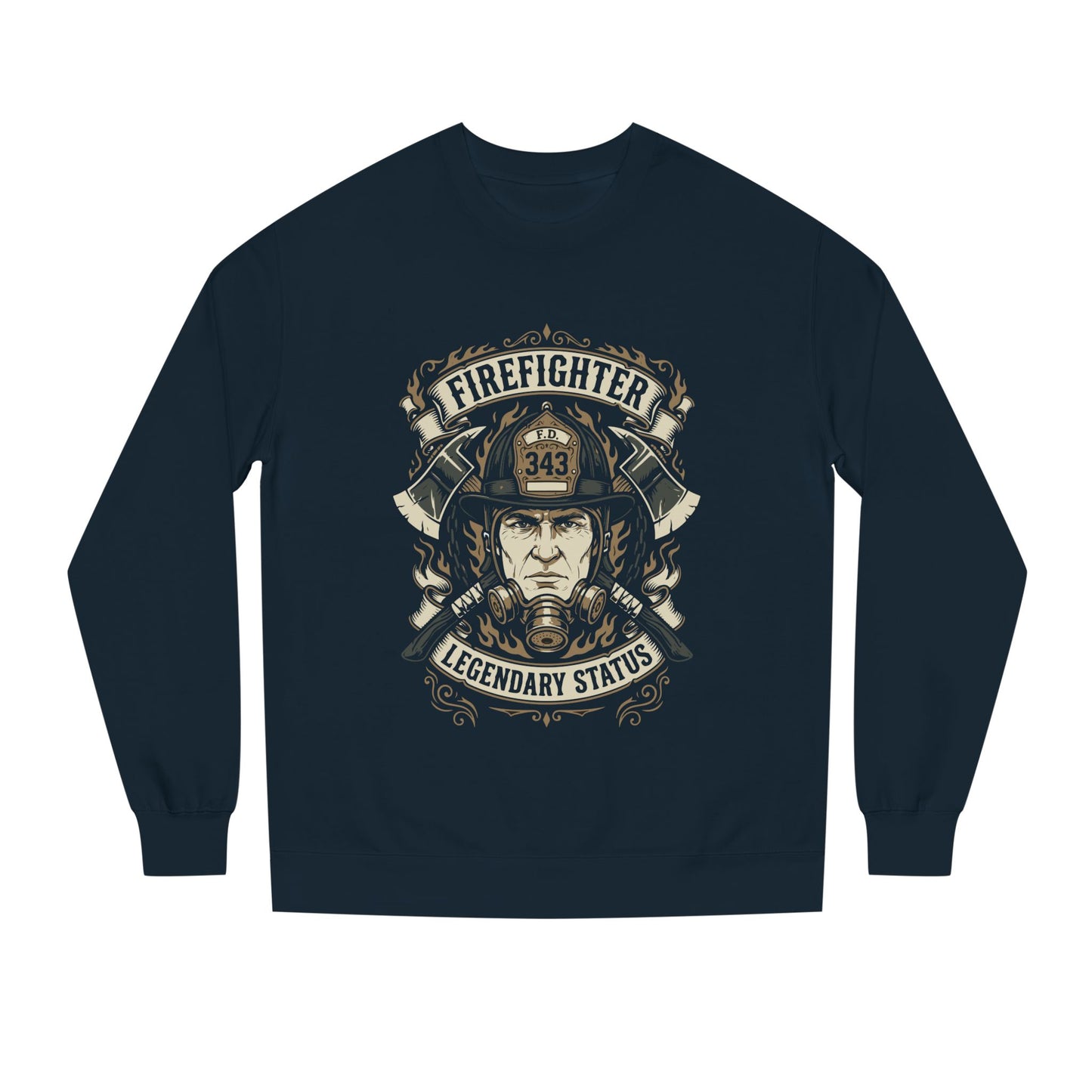 Firefighter Crewneck Sweatshirt — "Legendary Status" Graphic