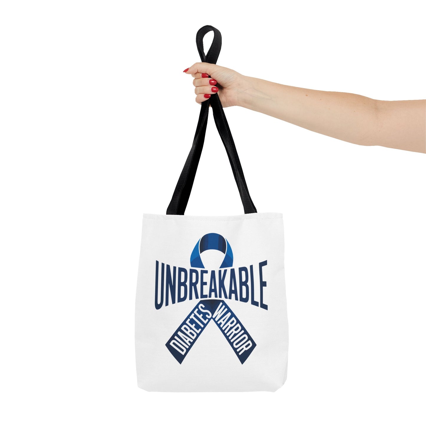 Diabetes Warrior Unbreakable Tote Bag – Blue Awareness Ribbon All-Over Print