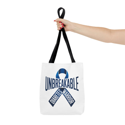 Diabetes Warrior Unbreakable Tote Bag – Blue Awareness Ribbon All-Over Print