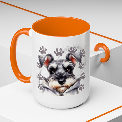 Schnauzer Paw Print Accent Coffee Mug (11/15oz)