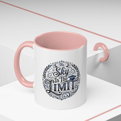 Accent Coffee Mug — “The Sky Is The Limit” Inspirational Graduation Coffee Mug