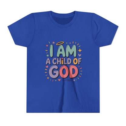 I Am A Child of God Youth Tee — Cute Pastel Christian Kids T-Shirt