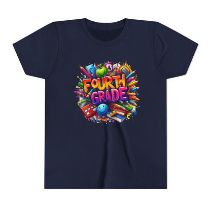 Fourth Grade Youth T‑Shirt – Colorful School Supplies Back to School Tee