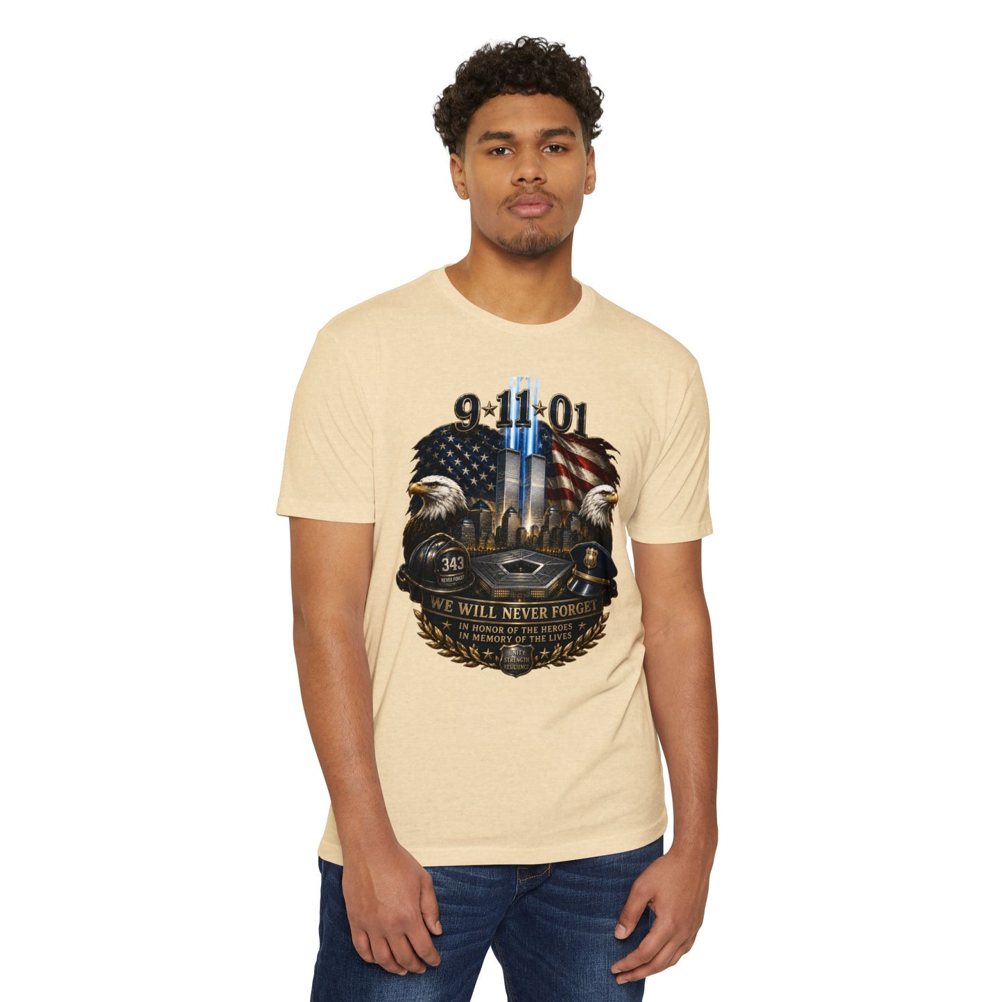 9/11 We Will Never Forget Memorial T-Shirt
