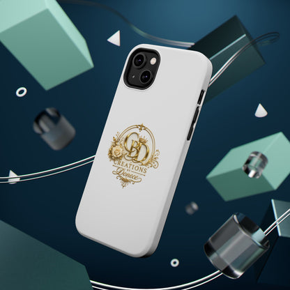 Magnetic Impact-Resistant Phone Case — Gold Floral Crest Logo