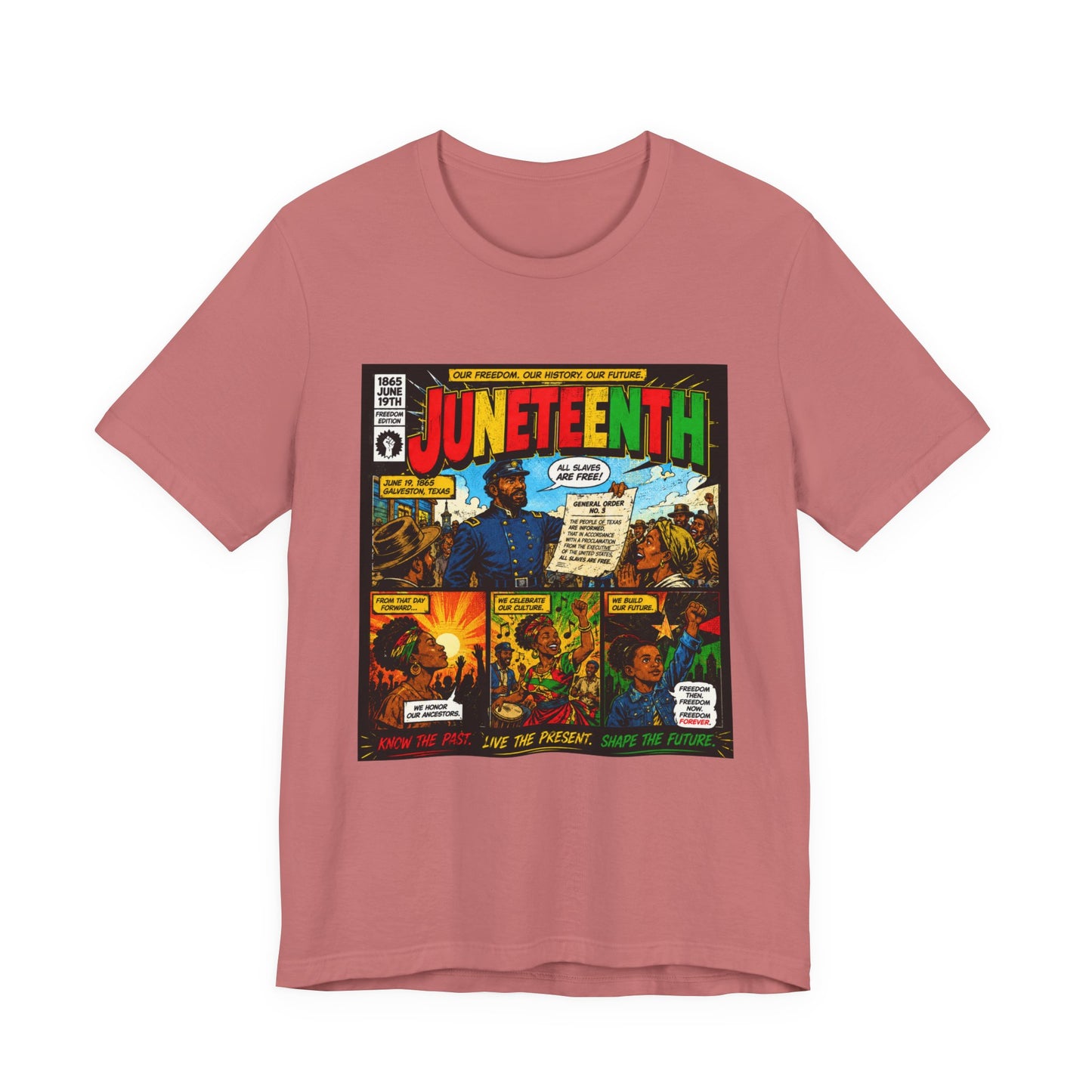 Juneteenth Comic-Style T-Shirt — Retro Celebration Tee