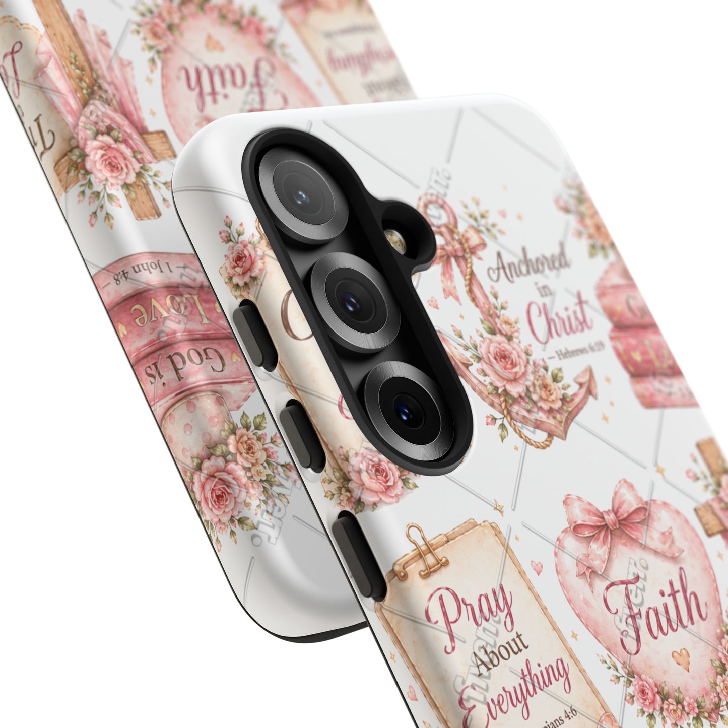 Faith Floral Phone Case – Christian Inspirational Scripture iPhone Cover (Choose Joy, Pray, Faith)