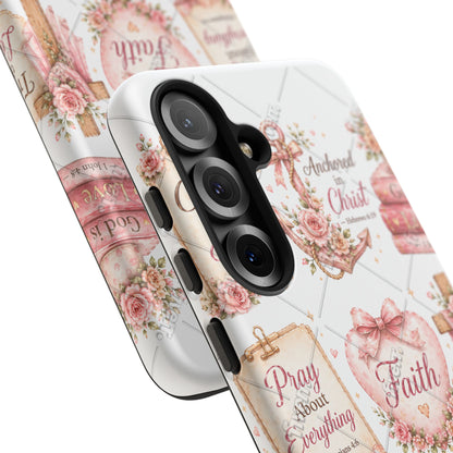 Faith Floral Phone Case – Christian Inspirational Scripture iPhone Cover (Choose Joy, Pray, Faith)