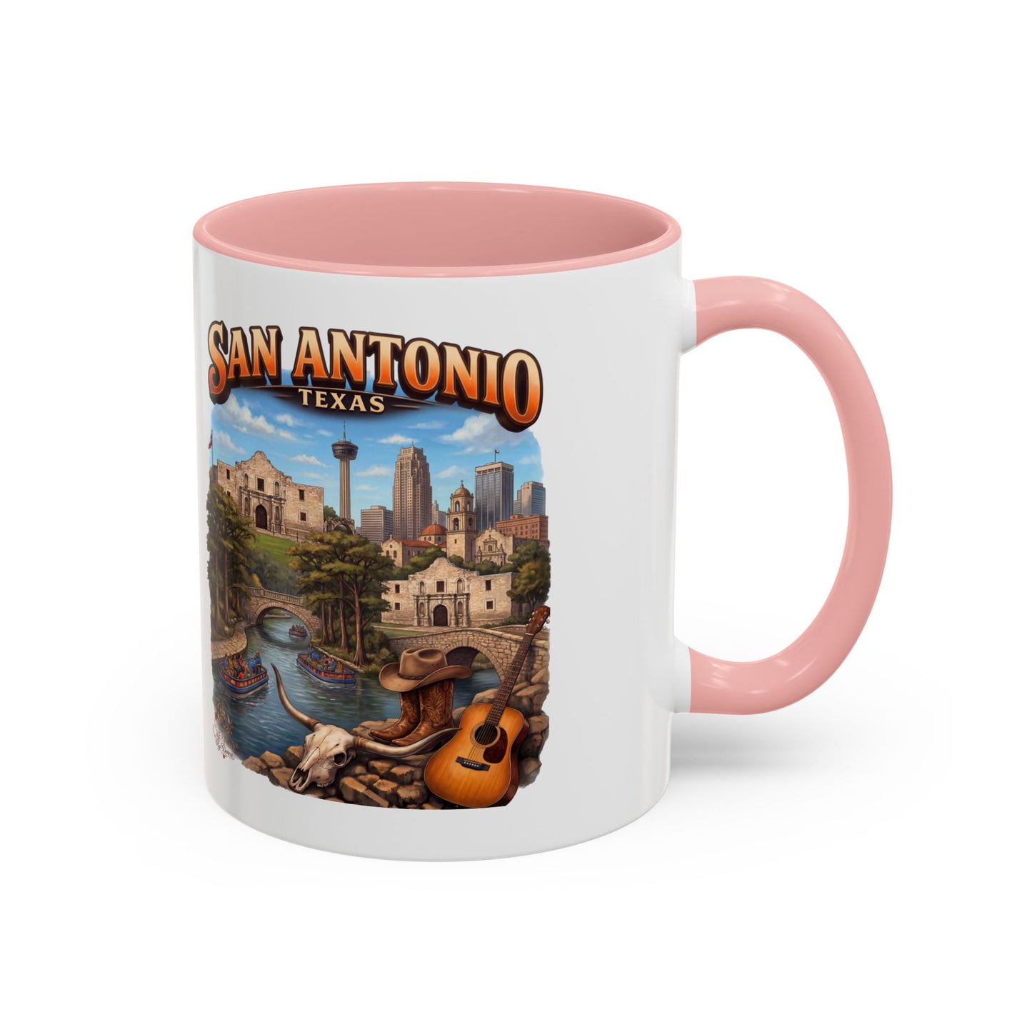 San Antonio Souvenir Coffee Mug – Texas Riverwalk Scenic Accent Mug (11/15oz)