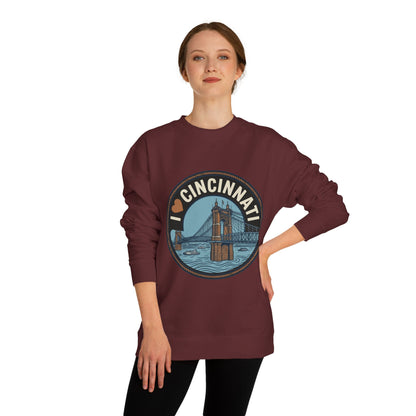 Cincinnati Bridge Crewneck Sweatshirt — I  Cincinnati Graphic