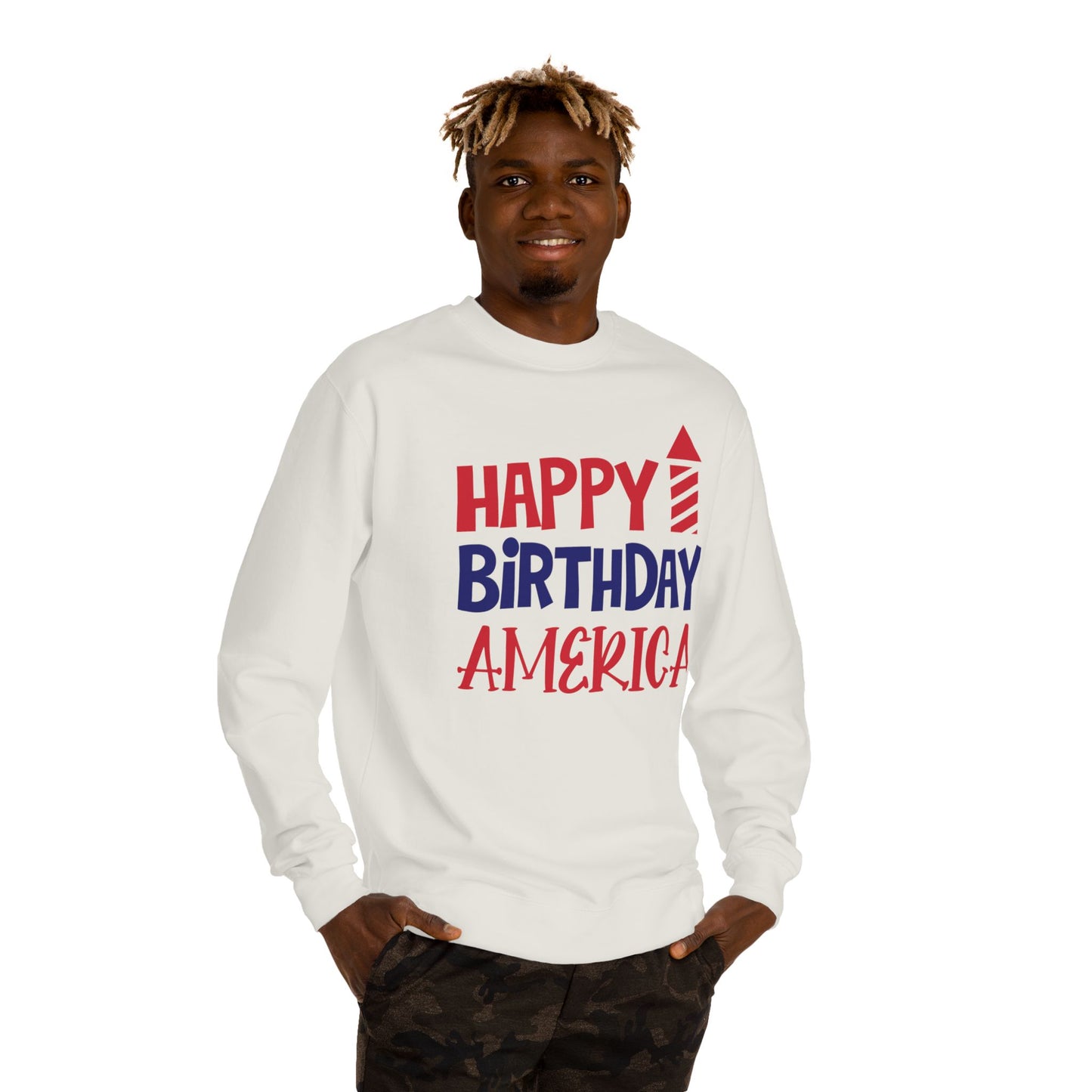Happy Birthday America Sweatshirt — Patriotic 4th of July Crewneck