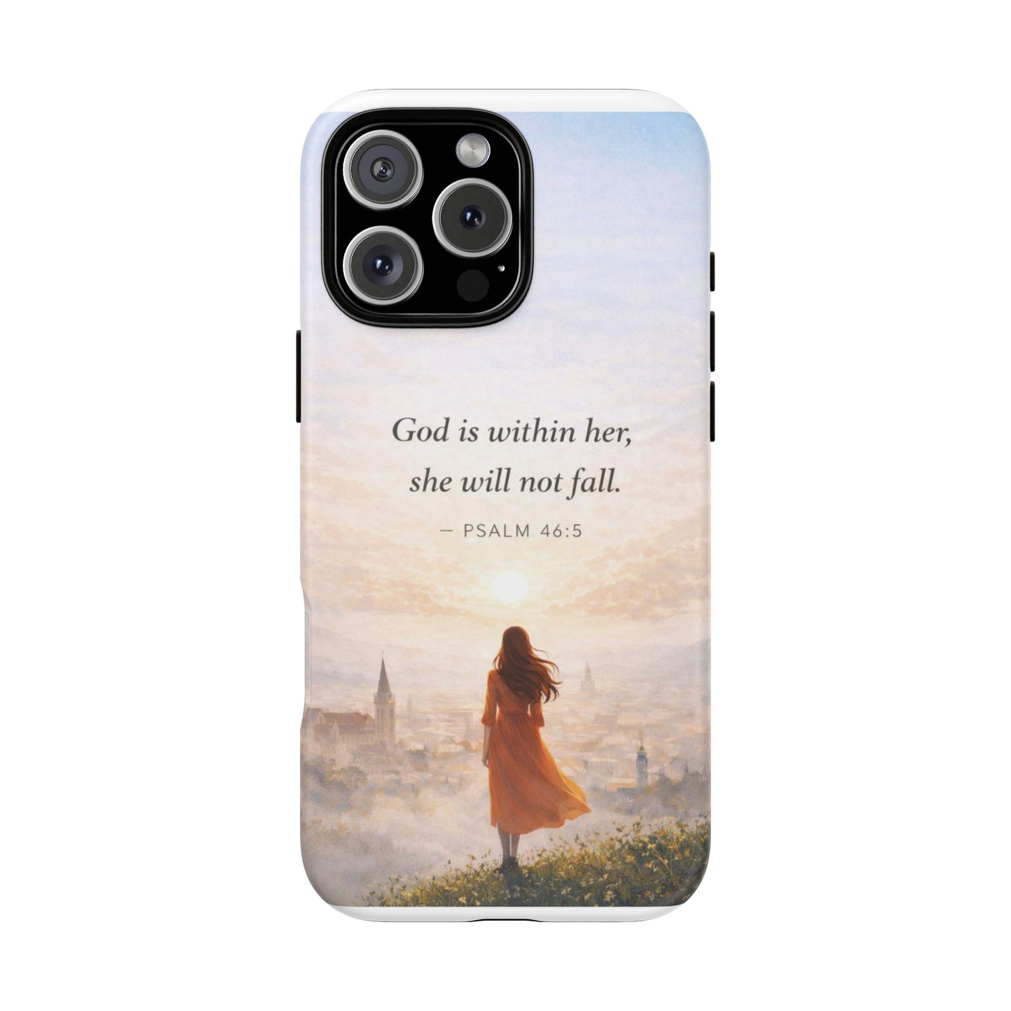 Inspirational Psalm 46:5 Phone Case — 'God is within her, she will not fall' Christian Phone Cover