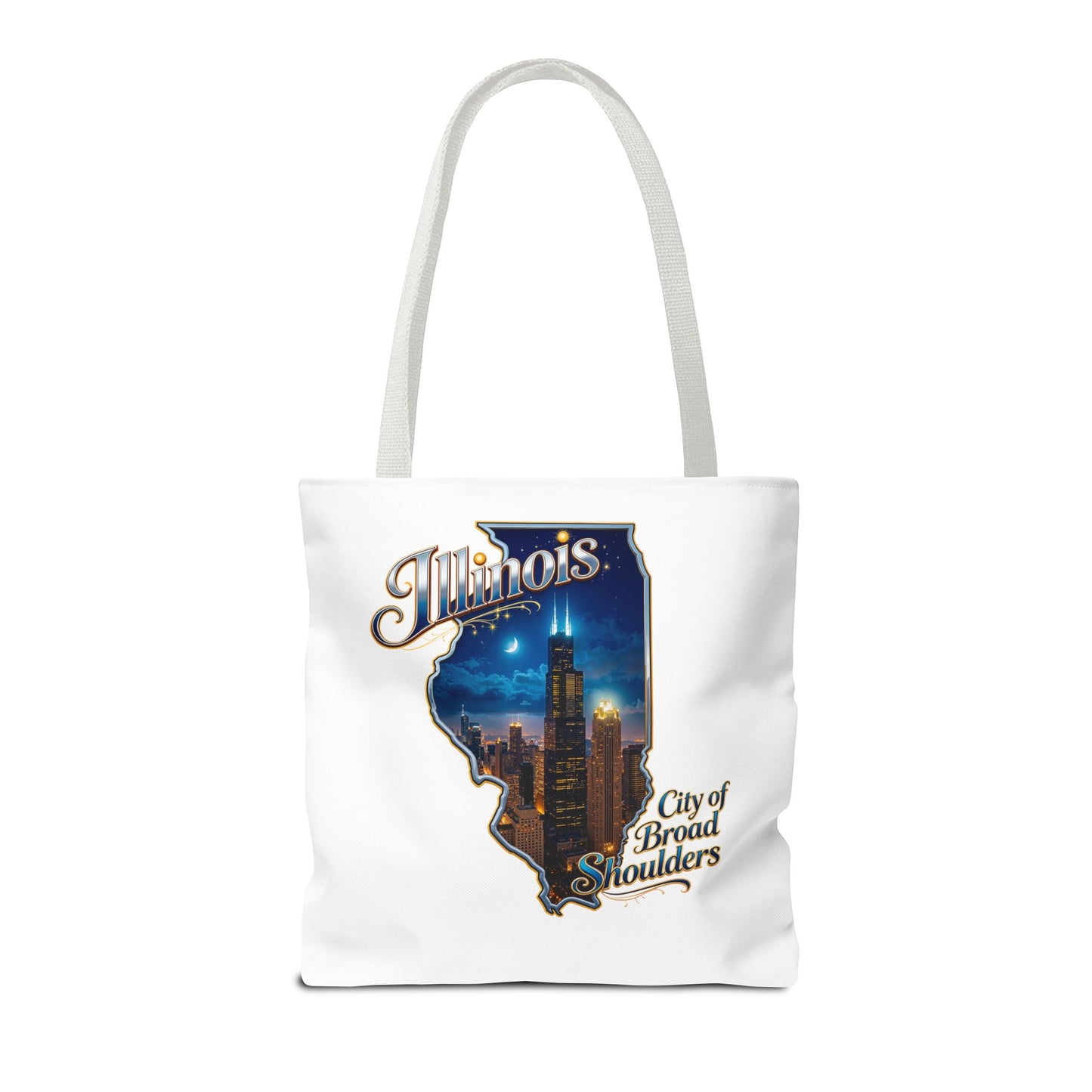 Illinois Skyline Tote Bag — "City of Broad Shoulders" Chicago Night Design
