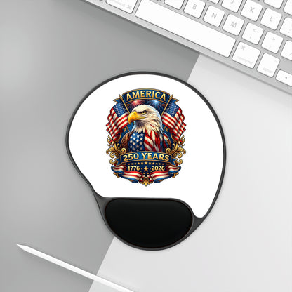 America 250 Years Eagle Mouse Pad with Wrist Rest – 1776–2026 Patriotic Computer Pad