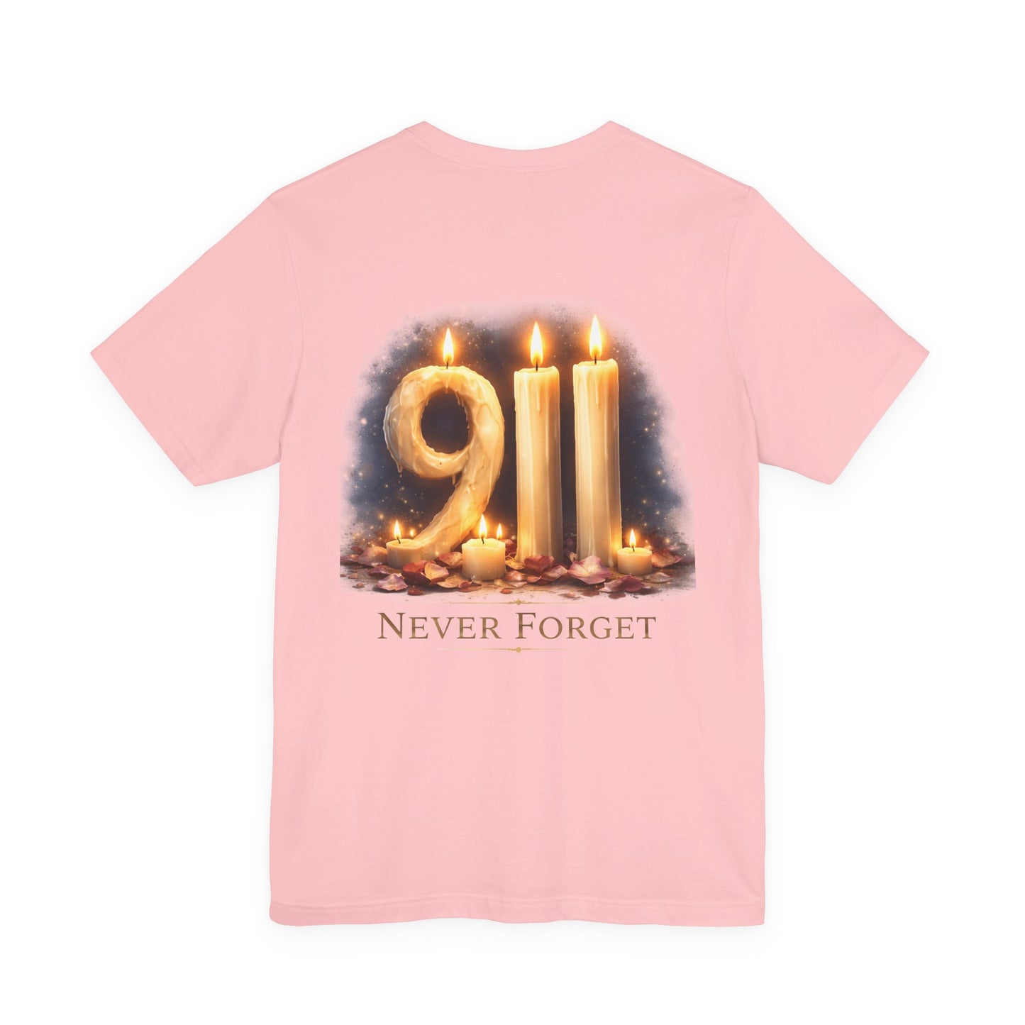 9/11 Never Forget T-Shirt – Memorial Candle Tribute Tee