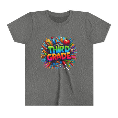 Third Grade Kids' T-Shirt – Colorful School Supplies Back-to-School Tee