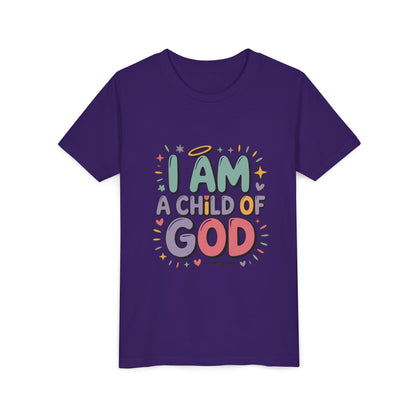 I Am A Child of God Youth Tee — Cute Pastel Christian Kids T-Shirt