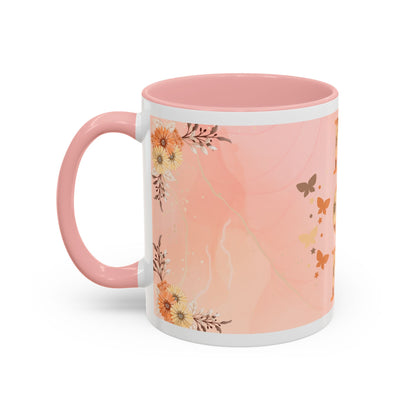 Mom Floral Accent Coffee Mug – Pink Butterfly Mother's Day Gift (11/15oz)