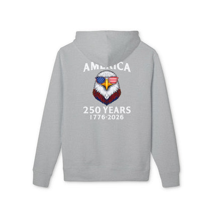 America 250 Years Hoodie — Patriotic Bald Eagle 1776–2026 Commemorative Sweatshirt