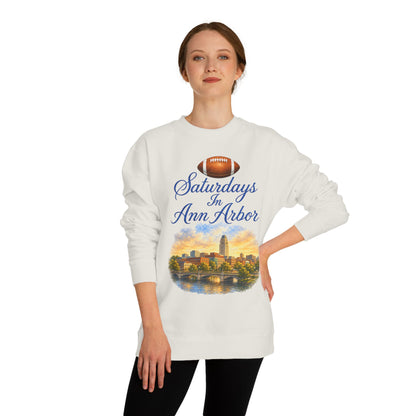 Saturdays in Ann Arbor Sweatshirt — Football Skyline Crewneck