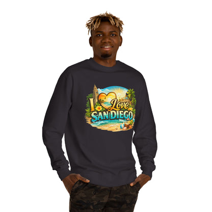 San Diego Sweatshirt — "I Love San Diego" Beach Graphic Crewneck