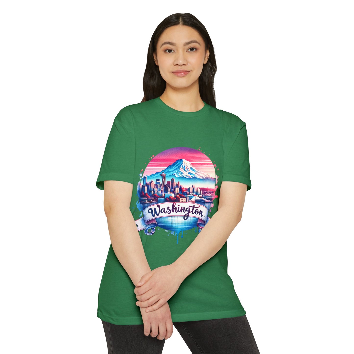 Washington Skyline T-Shirt — Retro Mountain & City Graphic Tee