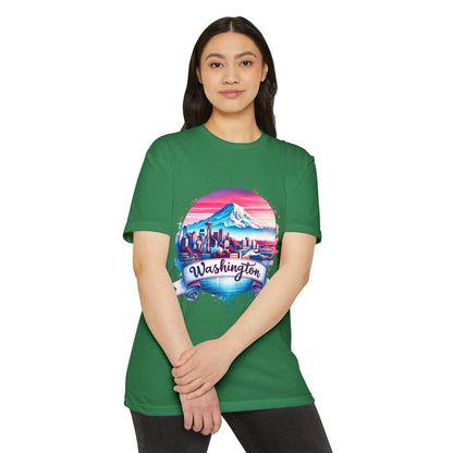 Washington Skyline T-Shirt — Retro Mountain & City Graphic Tee