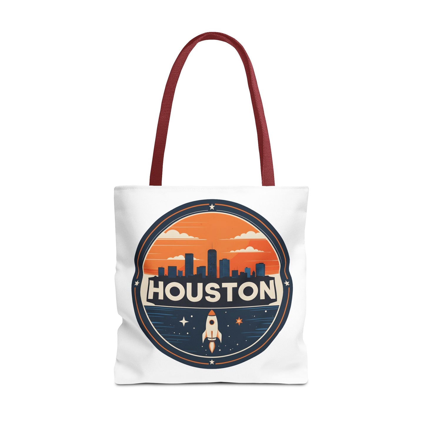 Houston Skyline Rocket Tote Bag – Retro Space City Canvas Tote