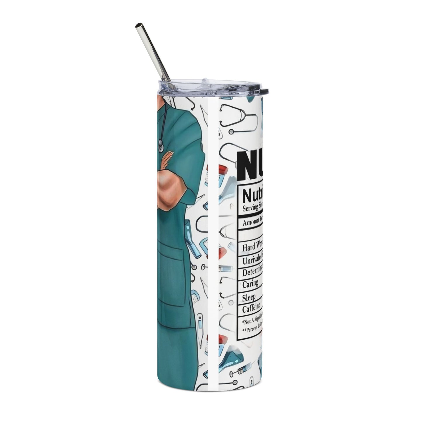 Nurse Nutrition Facts 20oz Stainless Steel Tumbler